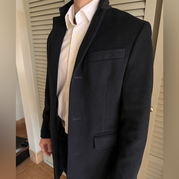 J. Crew Ludlow Dark Navy Blue Wool Cashmere Men's Topcoat Size 34S - Picture 4 of 10